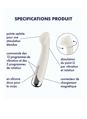 Vibromasseur point G tête rotative blanc USB Spinning g-spot 1 Satisfyer - CC597857